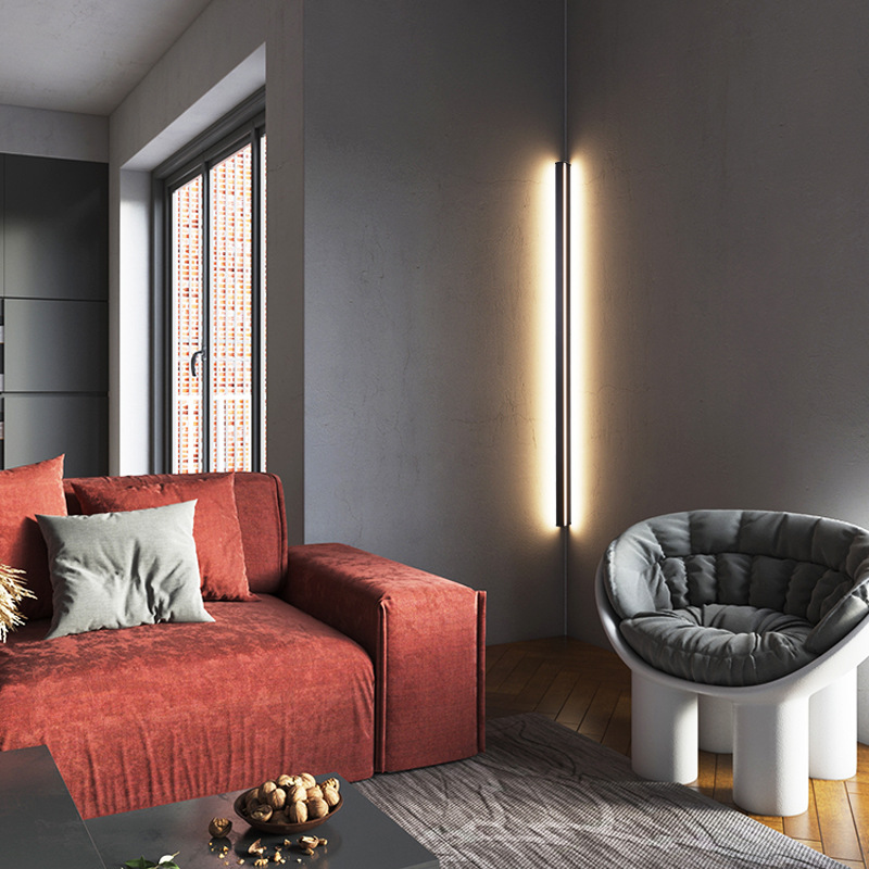 Glass Bed - Lampe murale d'angle longue et minimaliste