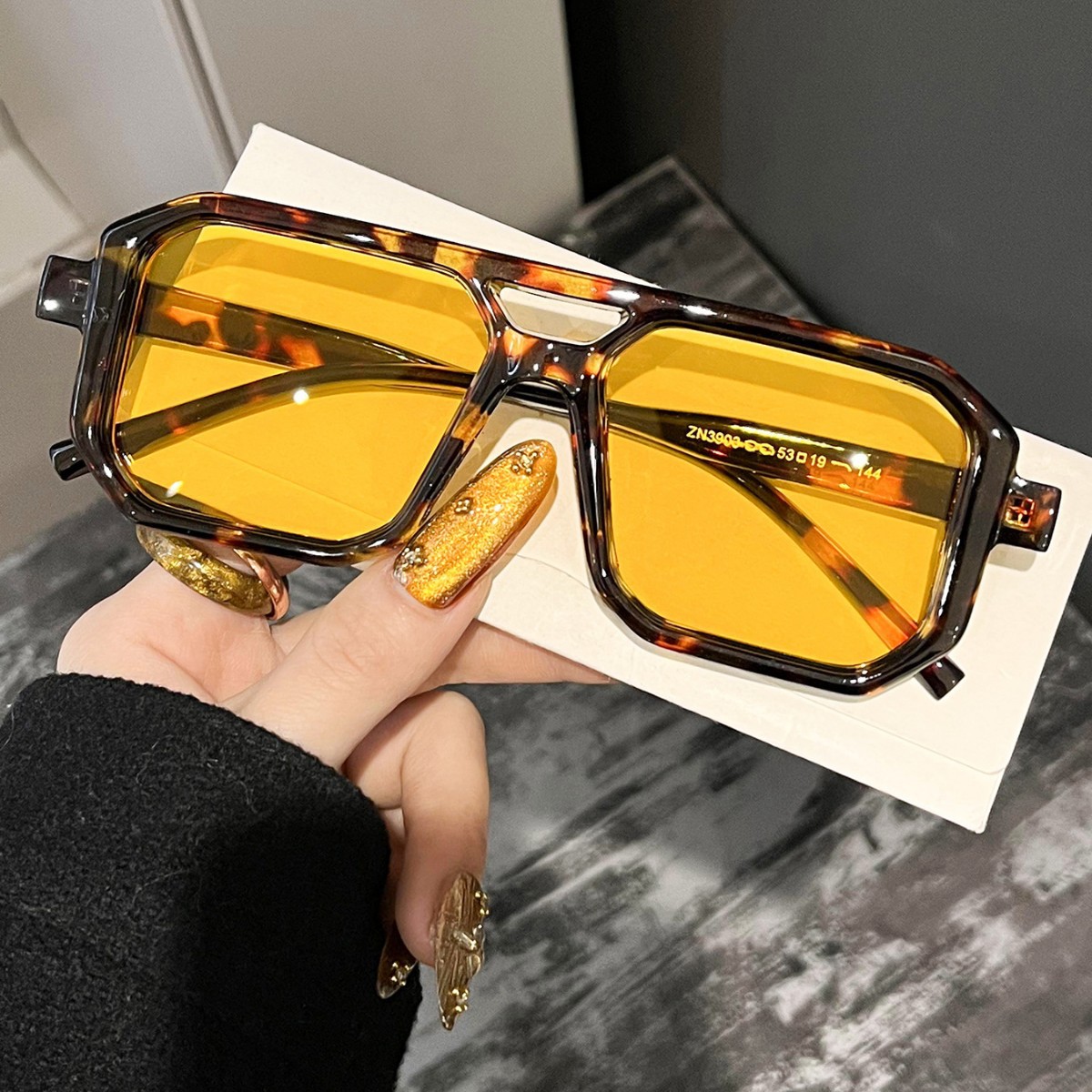 Uv Resin - Nouvelles lunettes de soleil rétro carrées