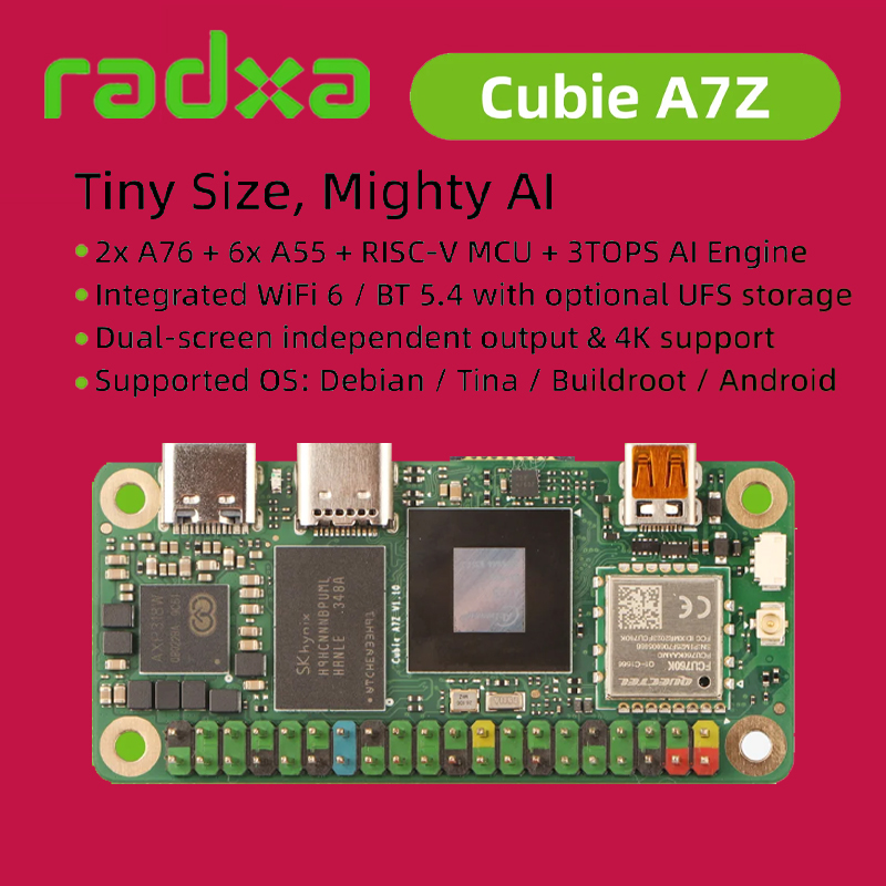 Resin Vat - Radxa Cubie A7Z, SoC Allwinner avec