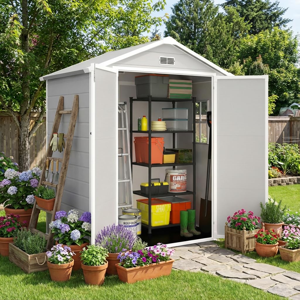 Uv Resin - Abri de rangement extérieur 6×4ft, résine