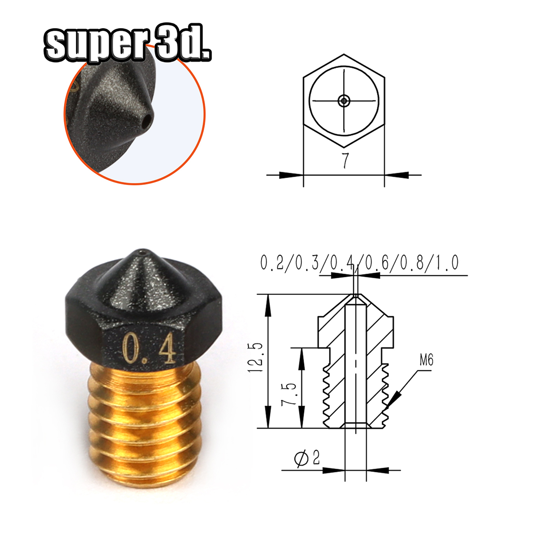 V6 DeliBuse Filetée en Laiton  - Nozzle Tungsten avis et prix